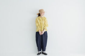 G966 ANTIQUE LACE FRILL BLOUSE antique yellow 6