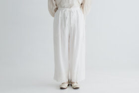 G960 ANTIQUE SCALLOPED LACE WIDE PANTS white 1