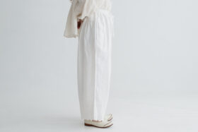 G960 ANTIQUE SCALLOPED LACE WIDE PANTS white 2