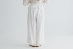 G960 ANTIQUE SCALLOPED LACE WIDE PANTS white 3