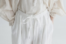 G960 ANTIQUE SCALLOPED LACE WIDE PANTS white 4