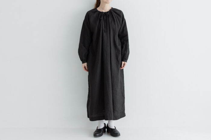 予約 LA307 URBAN LINEN STRING ONE PIECE fade black 7月初〜7月中 1