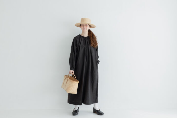 予約 LA307 URBAN LINEN STRING ONE PIECE fade black 7月初〜7月中 6