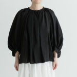DENSELY LINEN GATHER SMOCK black