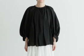 DENSELY LINEN GATHER SMOCK black 1