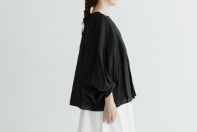 DENSELY LINEN GATHER SMOCK black 2