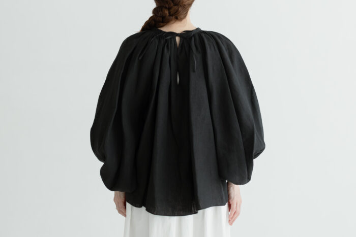 DENSELY LINEN GATHER SMOCK black 3