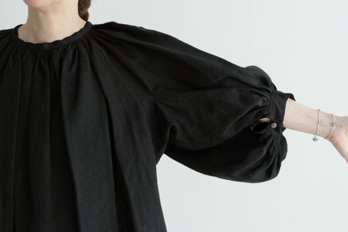 DENSELY LINEN GATHER SMOCK black 4