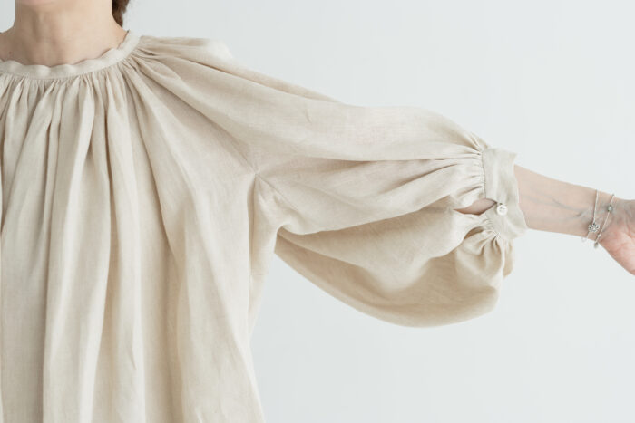DENSELY LINEN GATHER SMOCK antique white 4
