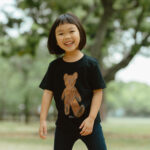 キッズサイズ 山口 一郎デザイン くまTシャツ  black　6月末