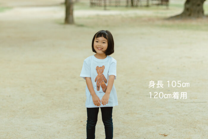 キッズサイズ 山口 一郎デザイン くまTシャツ  white　6月末 5