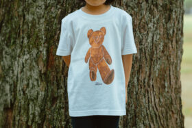 キッズサイズ 山口 一郎デザイン くまTシャツ  white　6月末 3