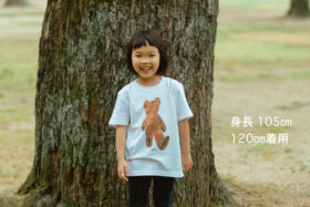 キッズサイズ 山口 一郎デザイン くまTシャツ  white　6月末 4