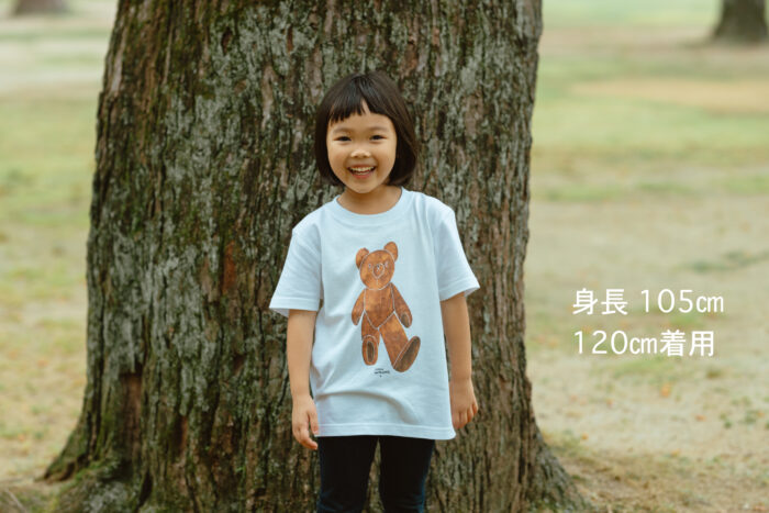 キッズサイズ 山口 一郎デザイン くまTシャツ  white　6月末 4