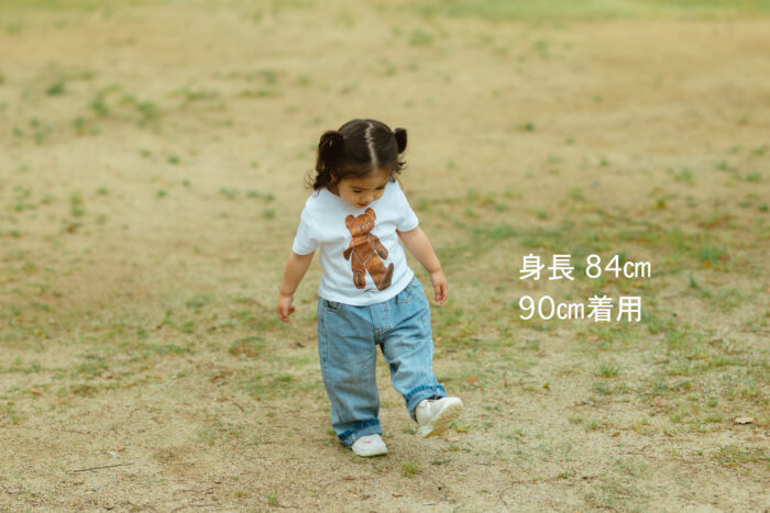 キッズサイズ 山口 一郎デザイン くまTシャツ  white　6月末 1