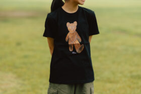 キッズサイズ 山口 一郎デザイン くまTシャツ  black　6月末 4