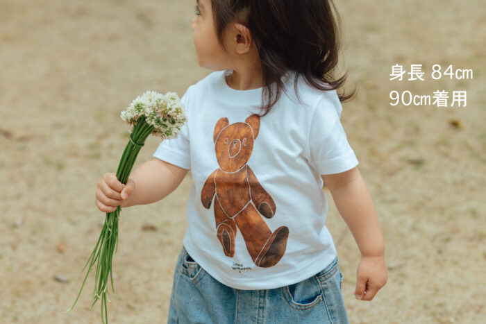 キッズサイズ 山口 一郎デザイン くまTシャツ  white　6月末 2
