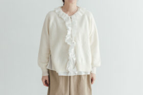 G997 ANTIQUE LACE KNIT CARDIGAN snow white 1