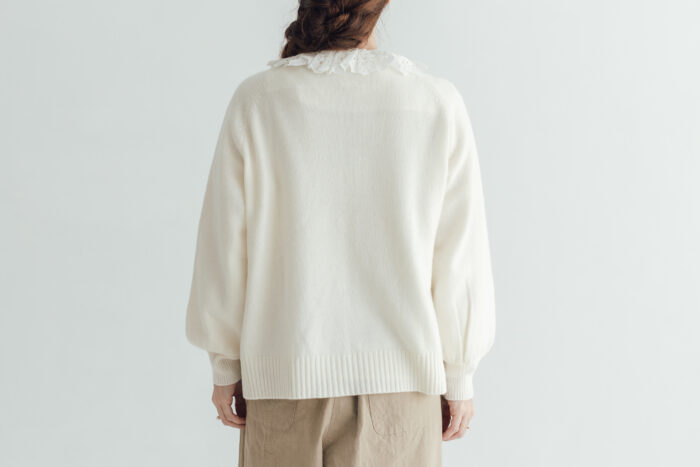 G997 ANTIQUE LACE KNIT CARDIGAN snow white 3