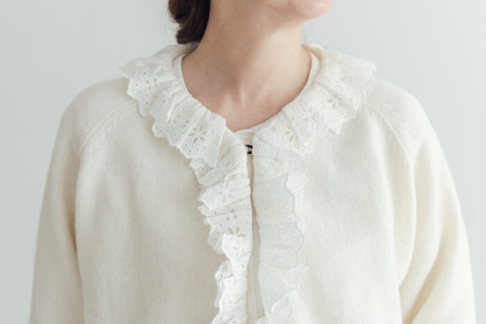 G997 ANTIQUE LACE KNIT CARDIGAN snow white 4
