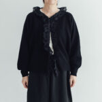G997 ANTIQUE LACE KNIT CARDIGAN balck