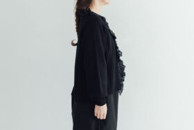 G997 ANTIQUE LACE KNIT CARDIGAN balck 2
