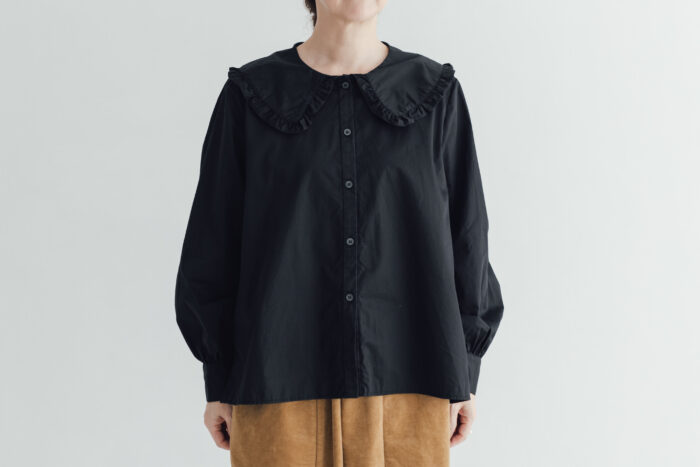 R262 FRILLY COLLAR BLOUSE black 1