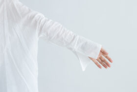花：花刺繍ワイドブラウス off white 5