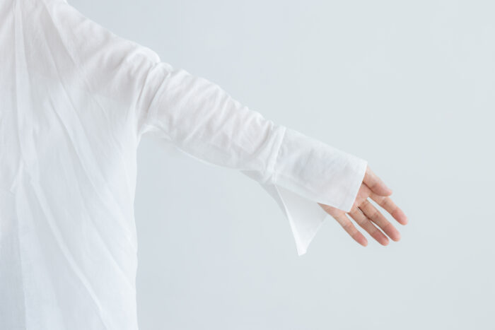 花：花刺繍ワイドブラウス off white 5