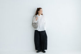 花：花刺繍ワイドブラウス off white 6