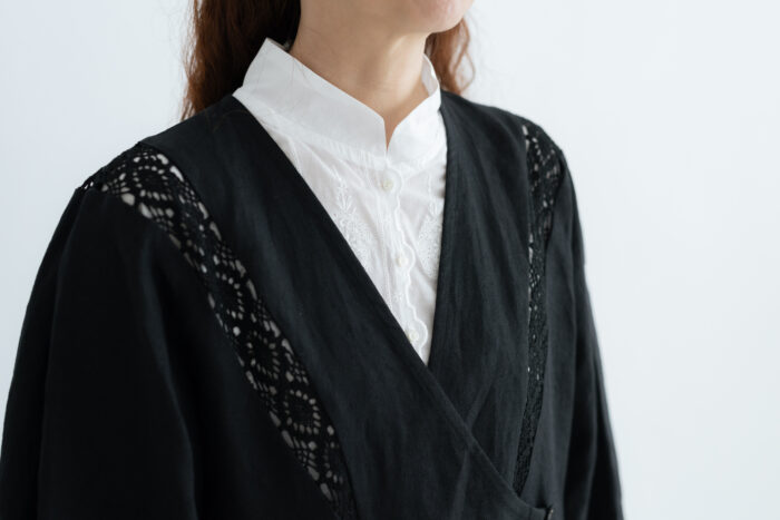 棘：刺繍のドレス noir black 4