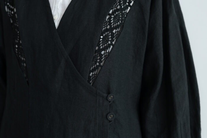 棘：刺繍のドレス noir black 5