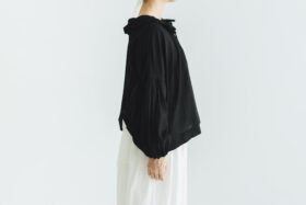 G1045 ANTIQUE PIERROT COLLAR BLOUSE black 2