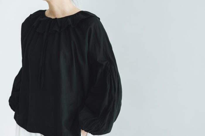 G1045 ANTIQUE PIERROT COLLAR BLOUSE black 4