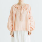 G1045 ANTIQUE PIERROT COLLAR BLOUSE dusty pink