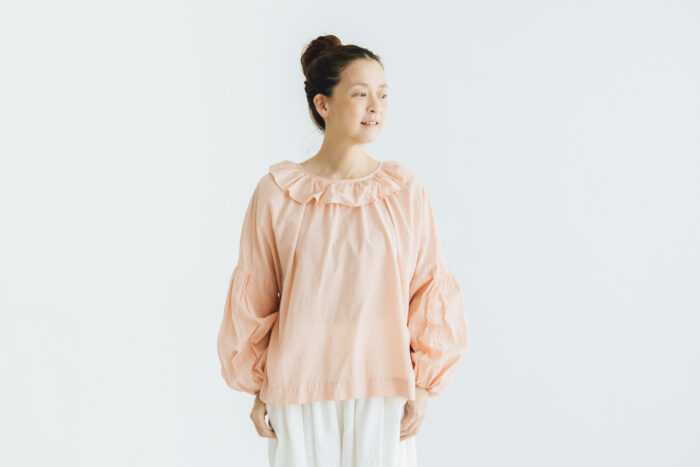 G1045 ANTIQUE PIERROT COLLAR BLOUSE dusty pink 4