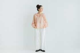 G1045 ANTIQUE PIERROT COLLAR BLOUSE dusty pink 5