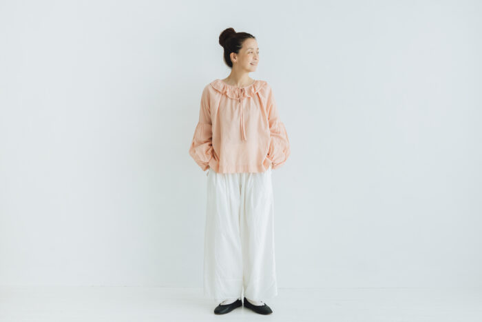 G1045 ANTIQUE PIERROT COLLAR BLOUSE dusty pink 5