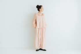 G1045 ANTIQUE PIERROT COLLAR BLOUSE dusty pink 6