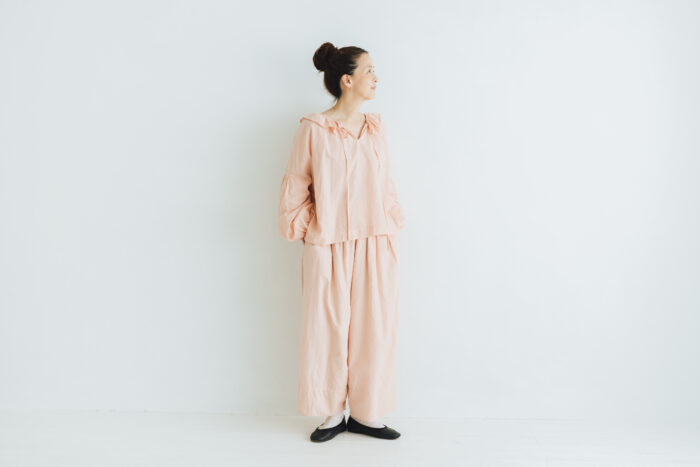 G1045 ANTIQUE PIERROT COLLAR BLOUSE dusty pink 6