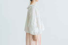 G1045 ANTIQUE PIERROT COLLAR BLOUSE graysh off 2