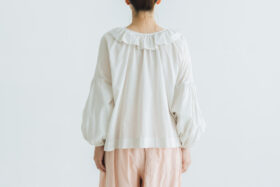 G1045 ANTIQUE PIERROT COLLAR BLOUSE graysh off 3