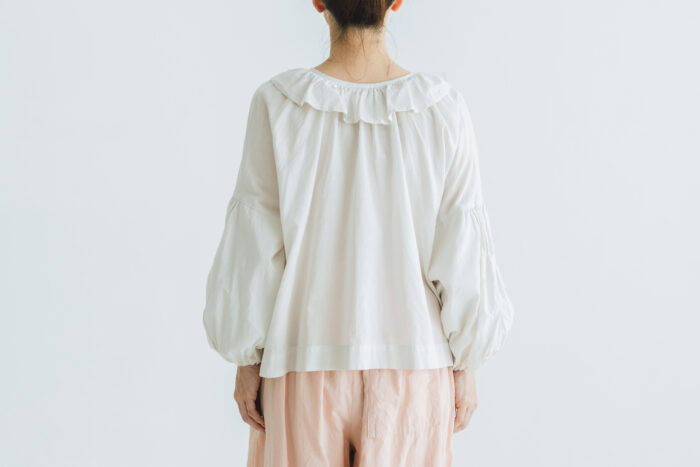 G1045 ANTIQUE PIERROT COLLAR BLOUSE graysh off 3