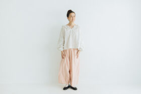 G1045 ANTIQUE PIERROT COLLAR BLOUSE graysh off 5
