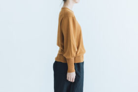 G1034 GATHER SLEEVE KNIT PULL OVER camel 2