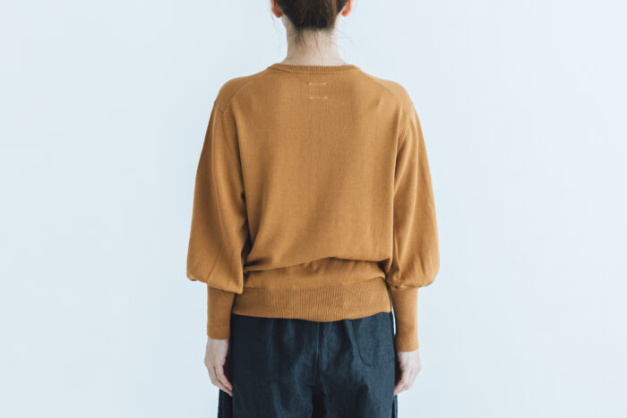 G1034 GATHER SLEEVE KNIT PULL OVER camel 3