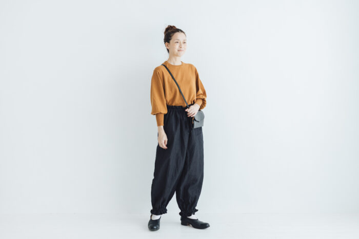 G1034 GATHER SLEEVE KNIT PULL OVER camel 5