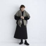 CHECK BLANKET  cream×black