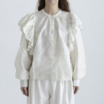 Ruffle Short Blouse white