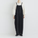 予約 G1066 ANTIQUE SCALLOPED LACE TRAVAIL SALOPETTE noir 6月初〜6月中